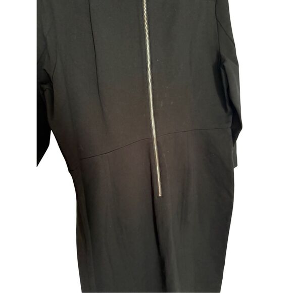 NWT J. Crew Womens Black Zip Ponte 3/4 Sleeve Stretch Knit Sheath Dress Size 16 - Picture 8 of 13